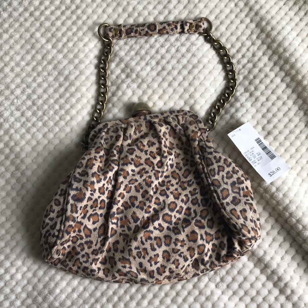 Say What? Vintage faux leather cheetah leopard bag Brand New Still with tags.